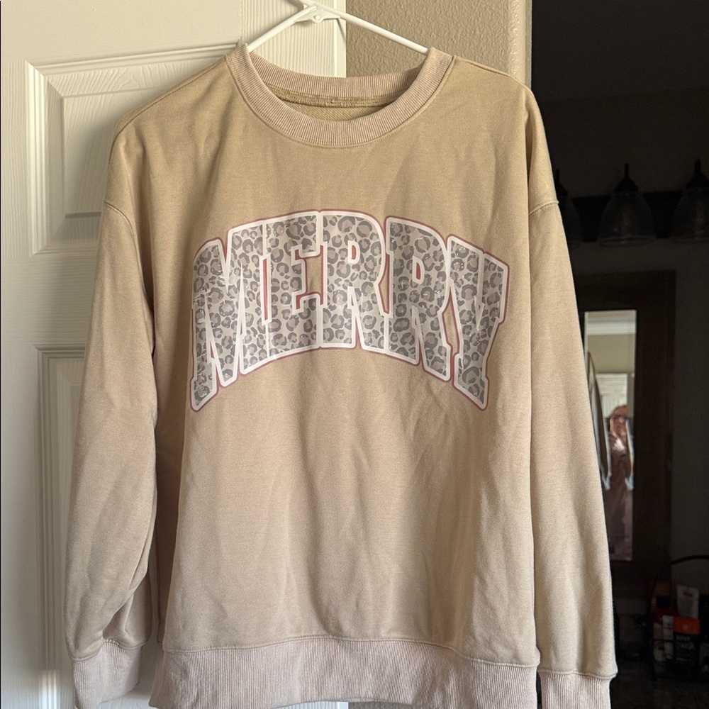 Beige 'Merry' Sweatshirt